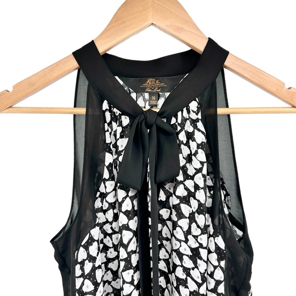 Disney Alice Through Looking Glass Colleen Atwood Top Sz Med Tie Neck Hearts - Picture 5 of 16